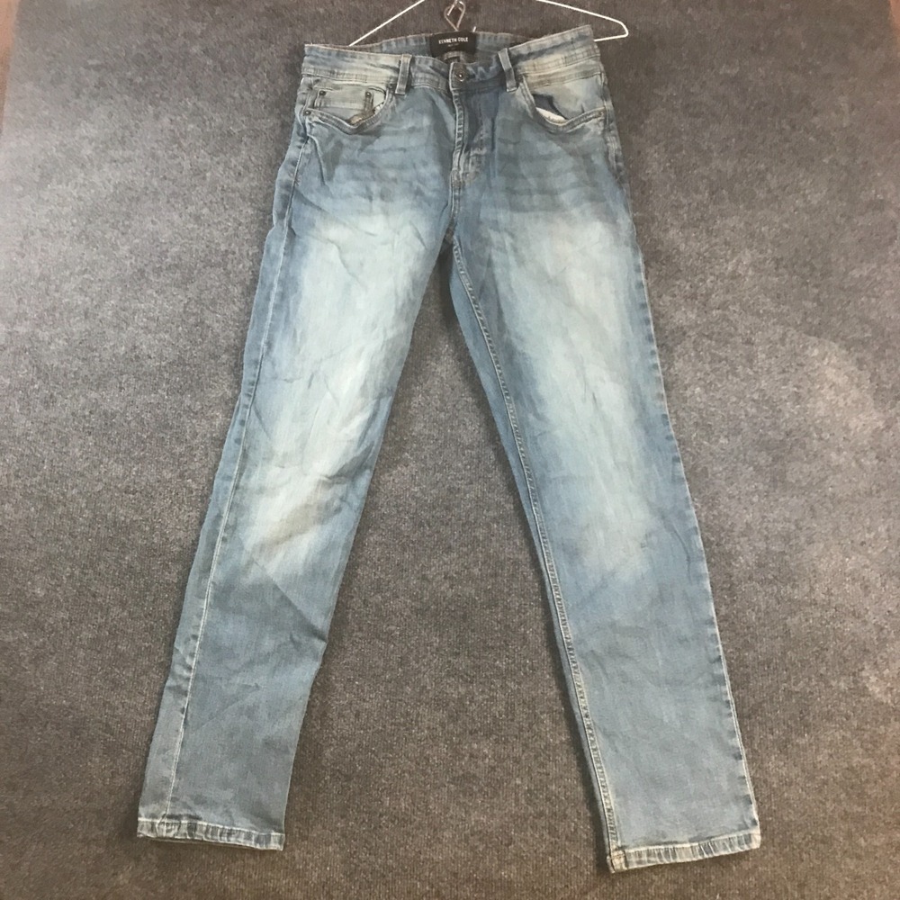 Kenneth Cole Jeans Men 32x32 (Fits 32x29.5) Blue Denim Athletic Fit Straight Leg